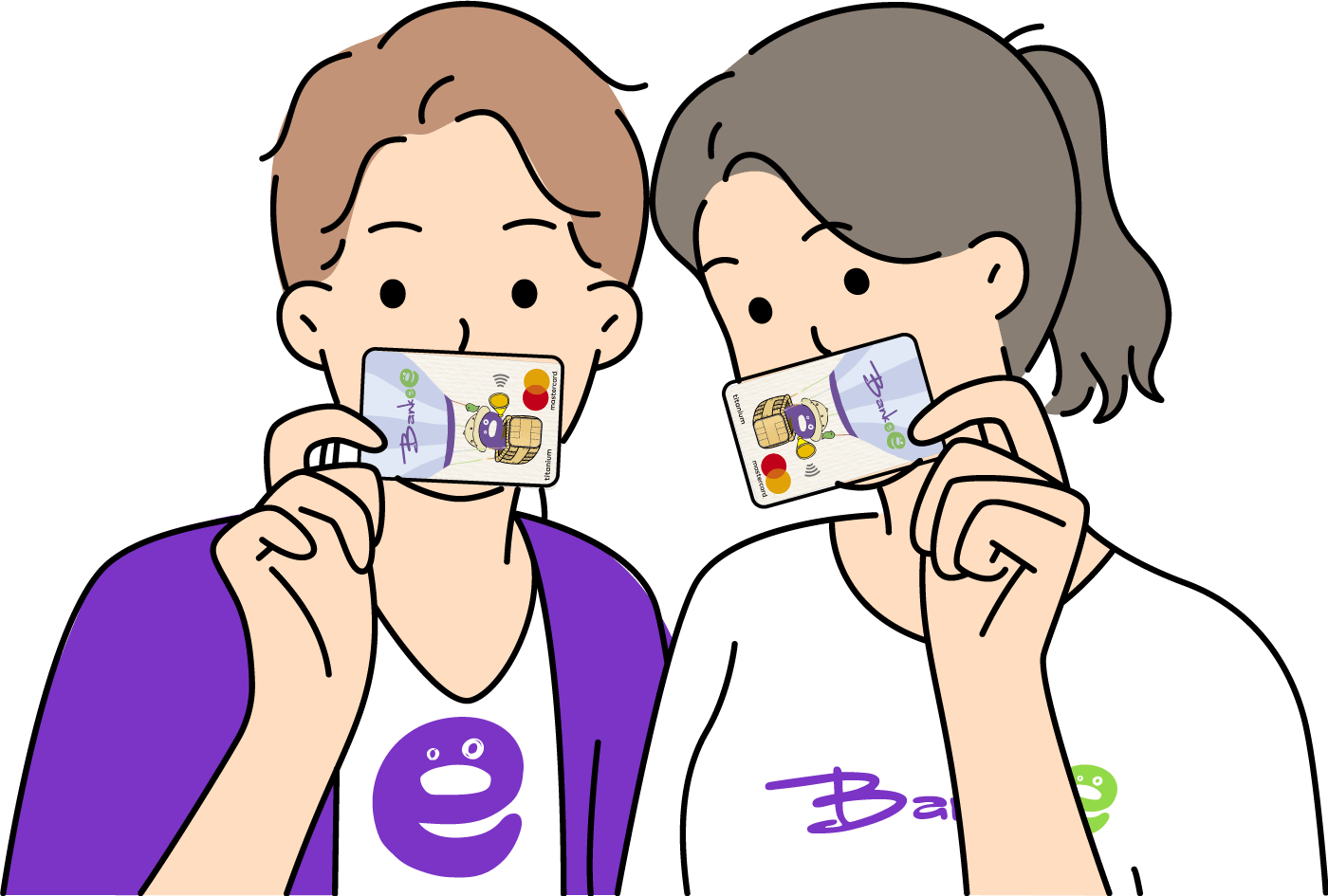 Bankee社群圈好友手拿信用卡圖